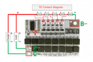 Placa base de circuito de litio, 5S 100A 18V BMS Li-ion LMO, protección de la batería de litio - Imagen 3